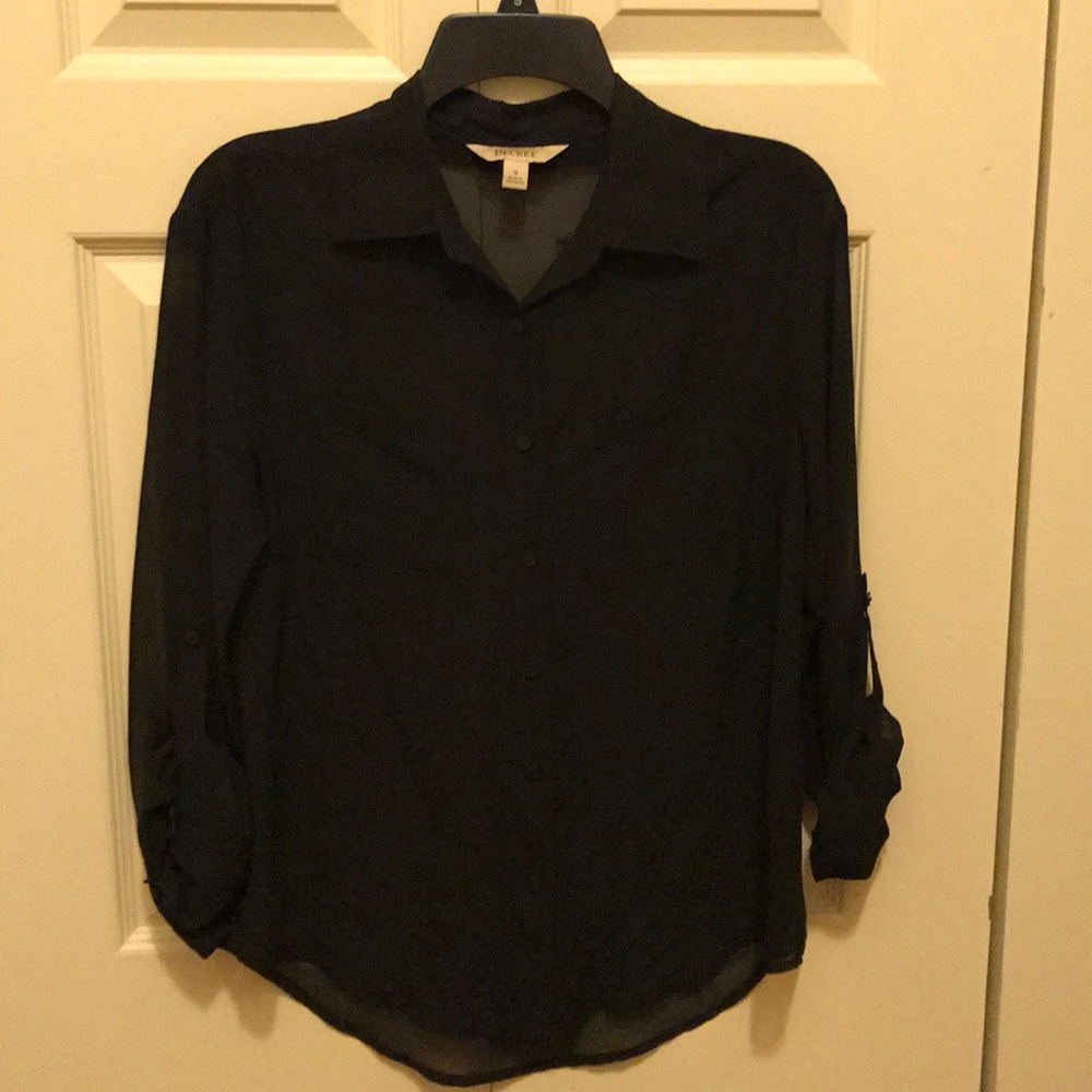 Black button up top